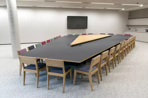 Made-to-measure conference table in unique shape